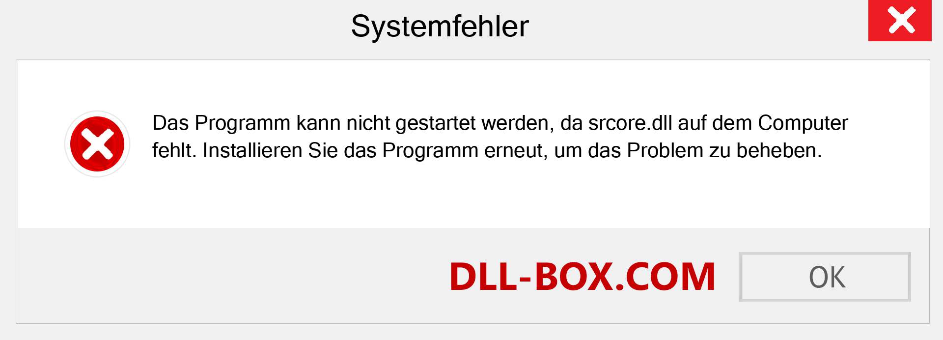 srcore.dll-Datei fehlt?. Download für Windows 7, 8, 10 - Fix srcore dll Missing Error unter Windows, Fotos, Bildern