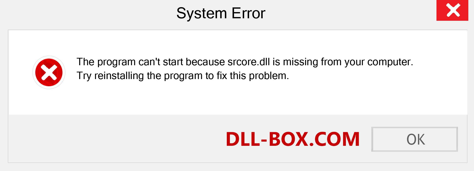  srcore.dll file is missing?. Download for Windows 7, 8, 10 - Fix  srcore dll Missing Error on Windows, photos, images